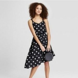 A New Day Polka-dot Dress, Size S, Black/White